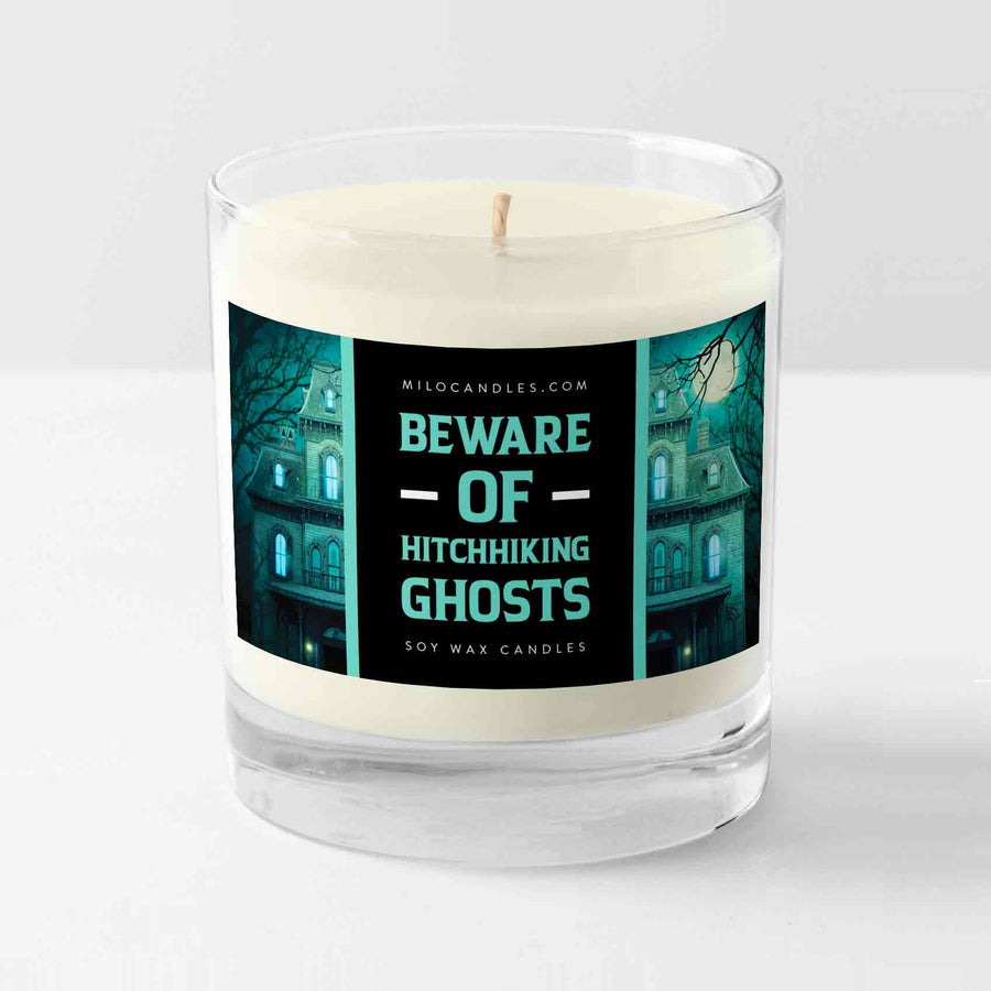 Beware Of Hitchhiking Ghosts Candle