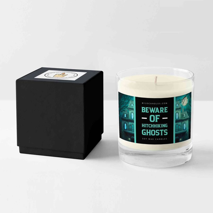Beware Of Hitchhiking Ghosts Candle