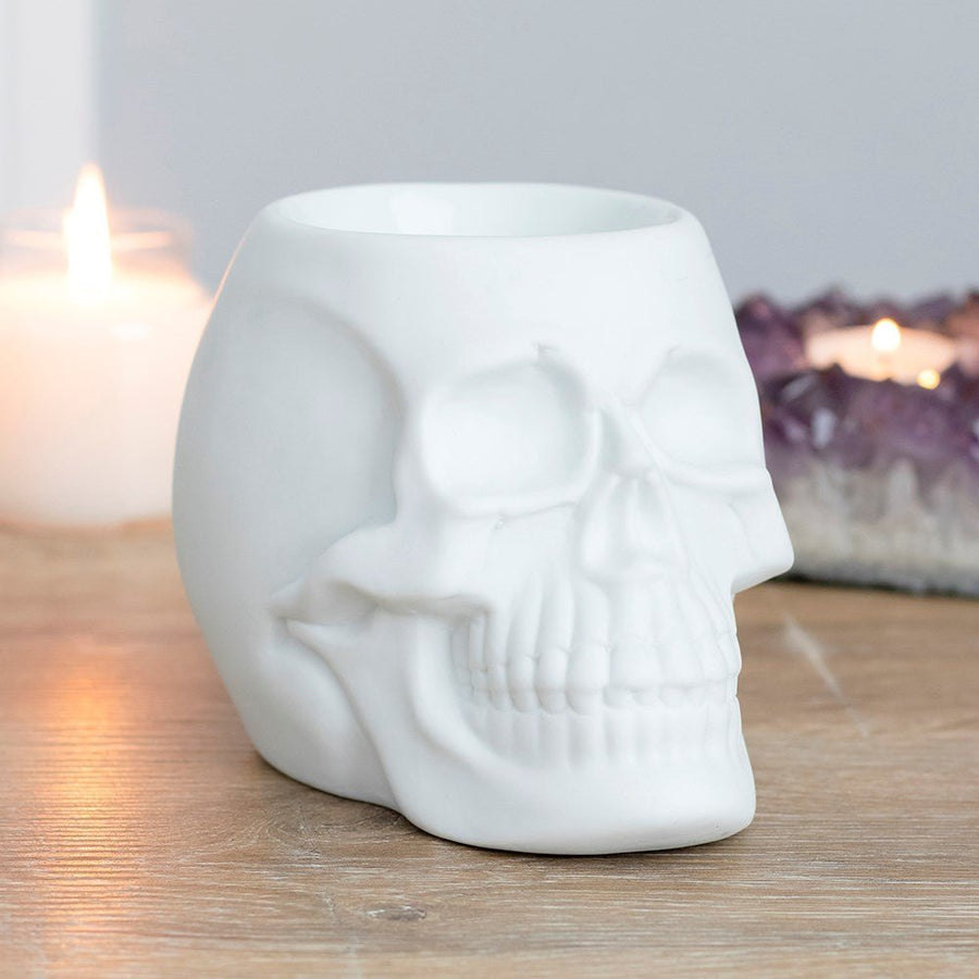 White Skull Wax Melt Burner