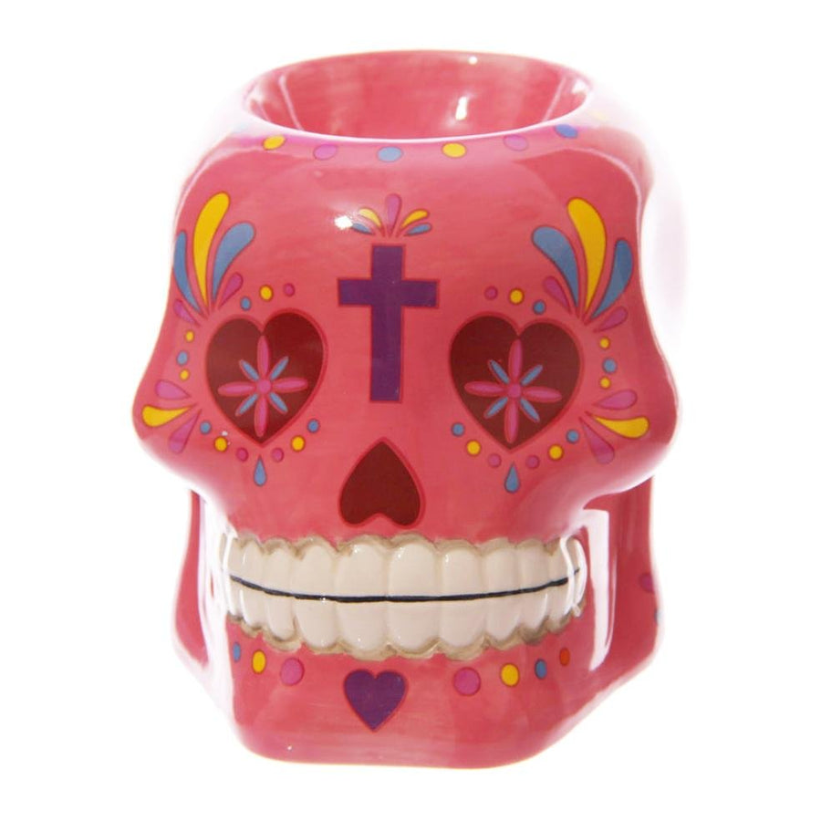 Day Of The Dead Wax Melt Burner (Pink) - Free Wax Melt!